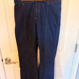Zara Indigo Cropped Flare Jeans